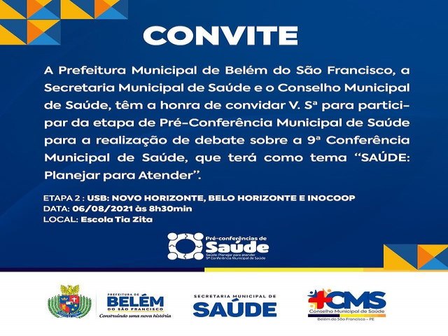 Convite da Prefeitura Municipal de Belm do So Francisco