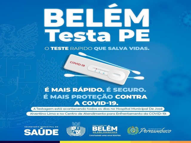 A Secretaria Municipal de Sade, em parceria com o Governo do Estado de Pernambuco intensifica as aes de Testagem da Populao,