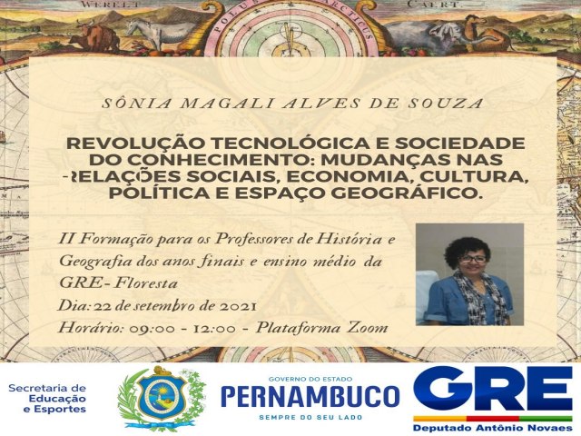 II Formação para os professores de História e Geografia dos Anos Finais e Ensino Médio da GRE Dep. Antônio Novaes.