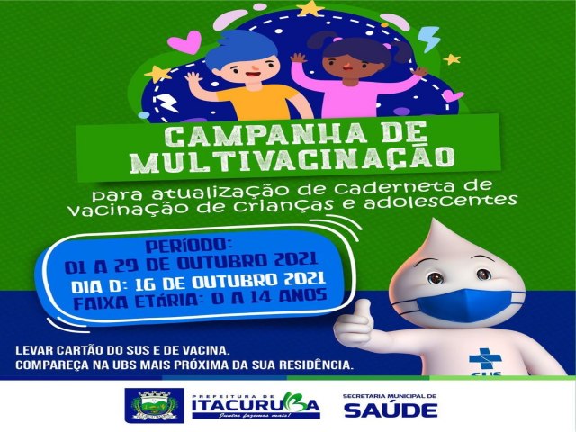 A prefeitura de Itacuruba, por meio da Secretaria de Saúde, realiza a campanha de multivacinação nas UBS.