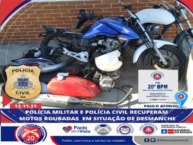Um homem foi detido pelas polícias Civil e Militar, na sexta-feira (12), em Paulo Afonso, acusado de adulteração de veículos.