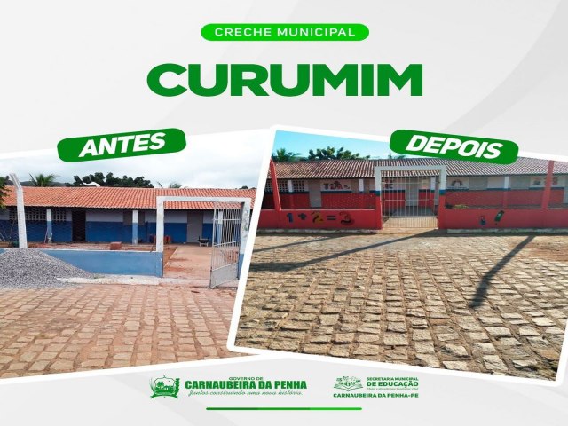 O Governo Municipal de Carnaubeira da Penha, por meio da Secretaria de Educao, realizou uma grande reforma na Creche Municipal Curumim, localizada na Aldeia Olho D?gua do Padre. 