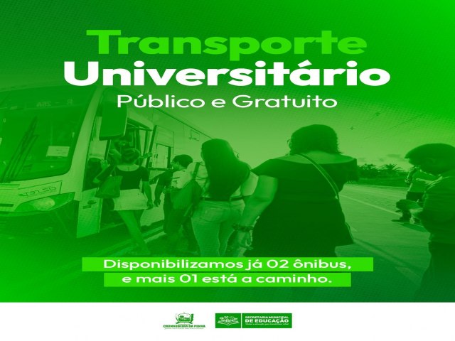 Pela primeira vez, no município de Carnaubeira da Penha, os estudantes universitários têm transporte GRATUITO para a cidade de Serra Talhada. 