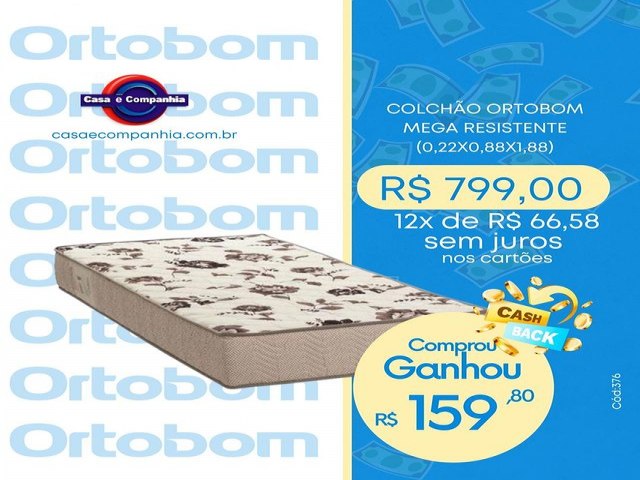 Casa e Companhia apresenta: Promoo Cashback!  Em parceria com a Ortobom, conseguimos uma SUPER OFERTA para voc!