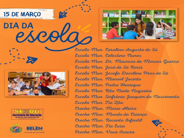 Uma homenagem da Prefeitura de Belém ao 15 de março, dia da escola. 