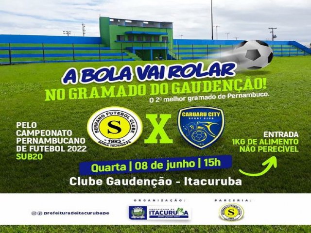 A bola vai rolar no estdio GAUDNAO,  pelo Campeonato Pernambucano, SUB 20.
