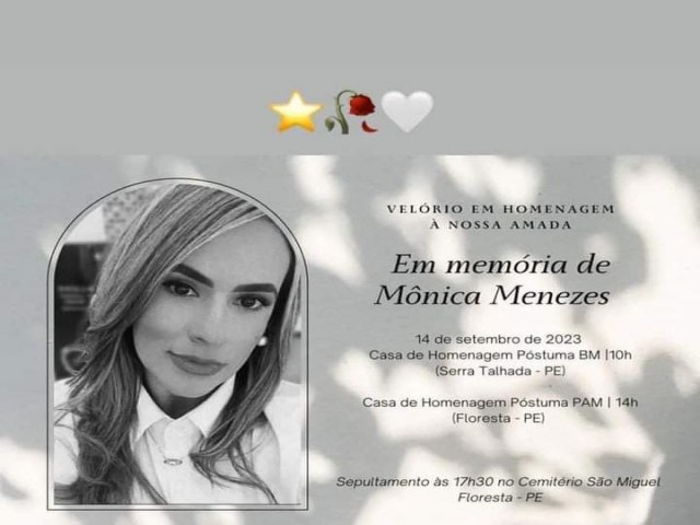 Faleceu em Recife-PE a Jovem Florestana Monica Menezes