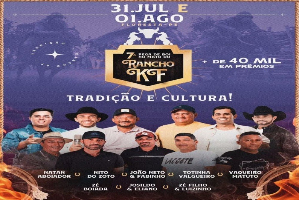 Cuida,Vaqueirama! No dia 1� de agosto de 2026, o nosso encontro vai ser l� no Rancho KF, na pega de boi do nosso amigo Caio Ferraz.