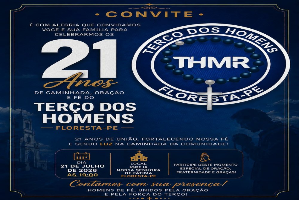 O grupo do Ter�o dos Homens de Floresta celebra 21 anos de f� e devo��o!