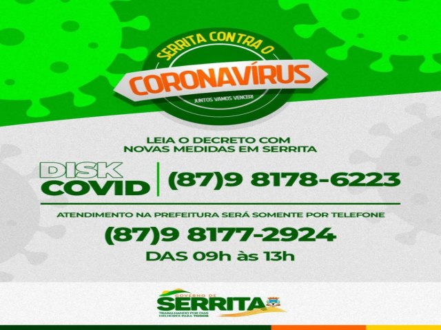 Serrita: Prefeito baixa Decreto e anuncia medidas mais duras contra o Coronavrus