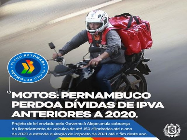 Anistia de IPVA para motos de at 150 cilindradas comea a tramitar na Alepe