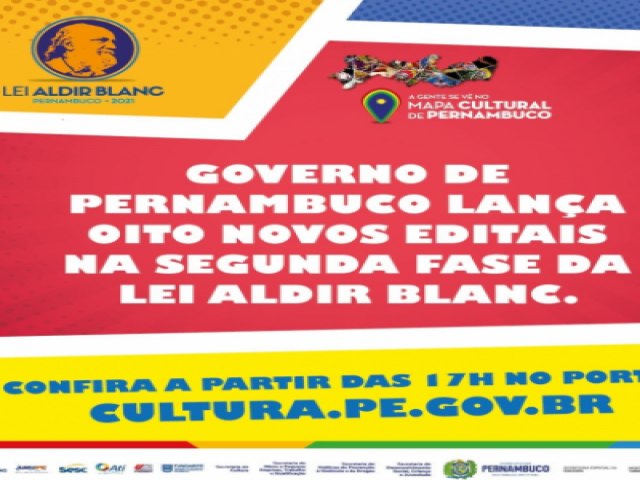 Governo de Pernambuco lana oito editais para a Cultura na segunda fase da Lei Aldir Blanc
