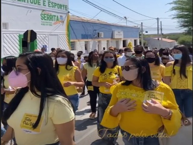 Serrita realiza Caminhada de Conscientizao e Preveno ao Suicdio dentro da programao do Setembro Amarelo