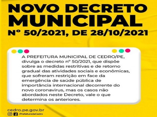 Prefeita do Cedro-PE assina novo decreto autorizando shows artsticos, msica ao vivo em estabelecimentos e bingos