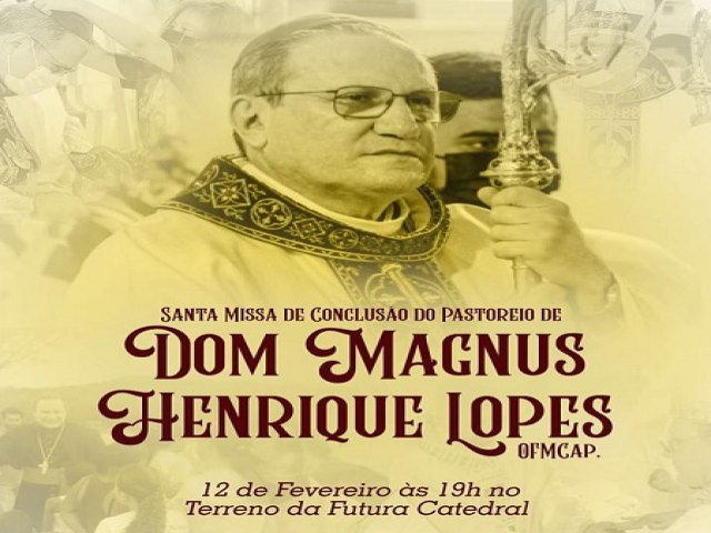 Dom Magnus celebra Santa Missa de Conclusão do Pastoreio no próximo dia 12
