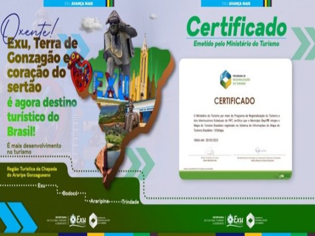 Exu, Pernambuco, terra de Luiz Gonzaga, agora integra o Mapa do Turismo Brasileiro