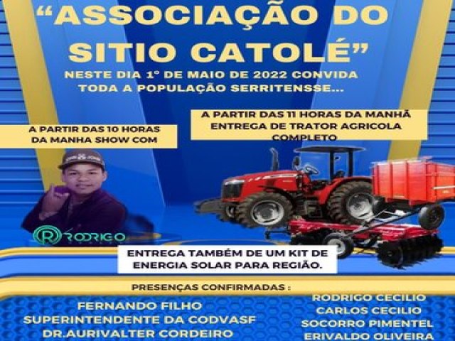 Fernando Filho e Socorro Pimentel cumpre agenda em Serrita neste domingo (01/05)