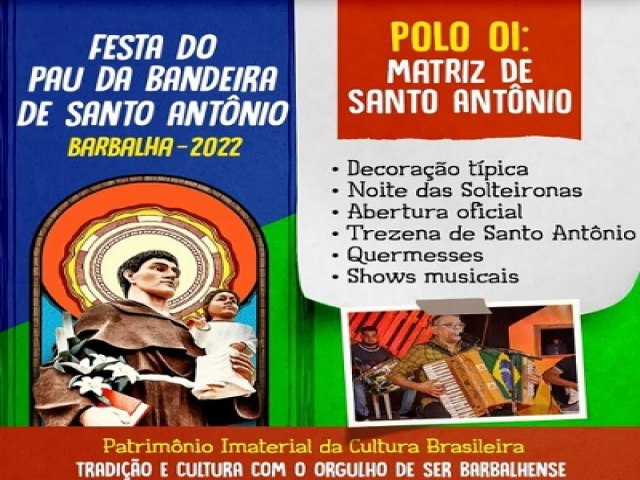Barbalha-CE: Confira as atrações musicais que vão se apresentar na Festa do Pau da Bandeira de Santo Antônio