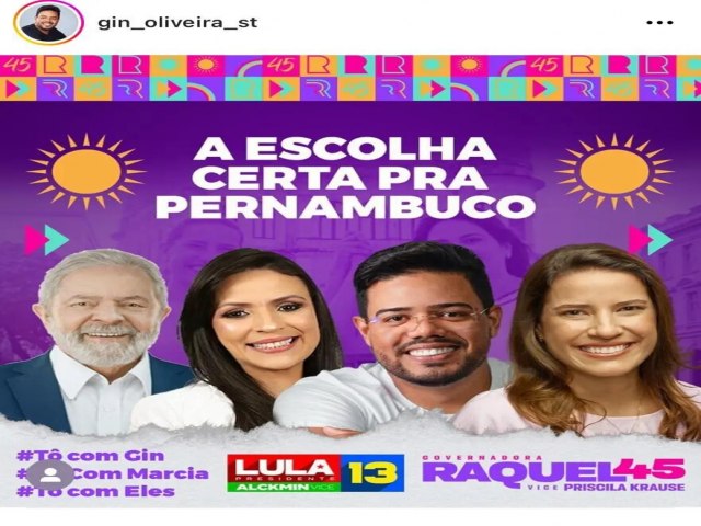 Marlia Arraes perde na justia pedido para retirar propaganda com Raquel Lyra, Lula e prefeita de Serra Talhada, do PT