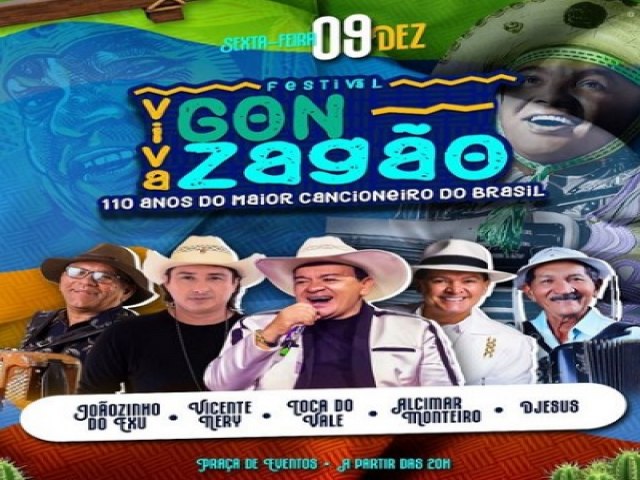 Exu celebra 110 anos do nascimento de Luiz Gonzaga com o Festival Viva Gonzago