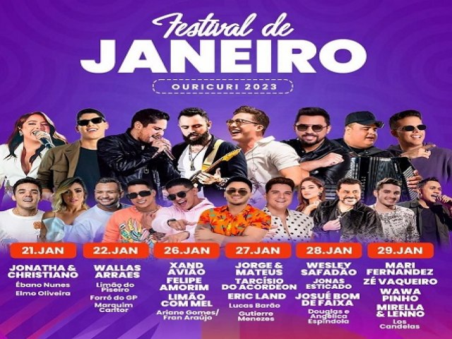 Prefeito de Ouricuri divulga atraes musicais do Festival de Janeiro 2023