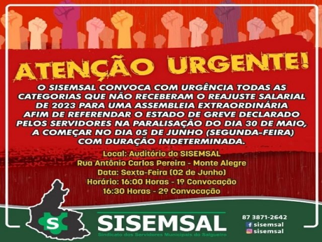 Servidores municipais de Salgueiro declaram estado de greve por tempo indeterminado