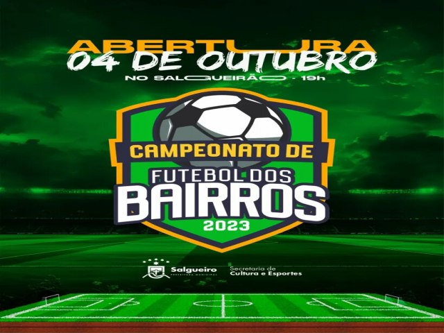 Prefeitura de Salgueiro realiza campeonato de Futebol dos Bairros com abertura nesta quarta-feira (04)