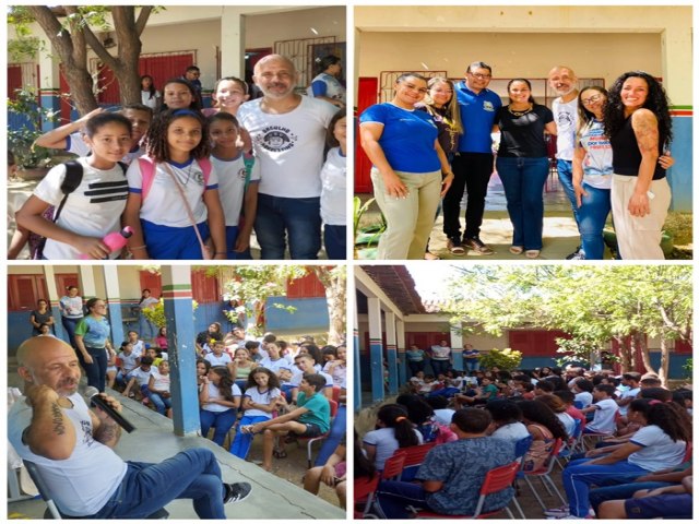 Cantor e compositor Daniel Gonzaga visita Exu e participa de roda de conversa na Escola Municipal Josefa Cndida de Jesus