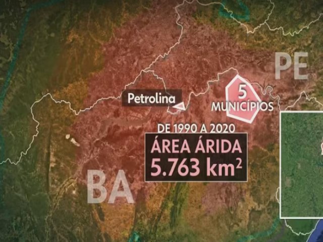 Juazeiro-BA e Petrolina-PE possuem trechos com clima semelhante de um deserto, destaca Jornal Nacional