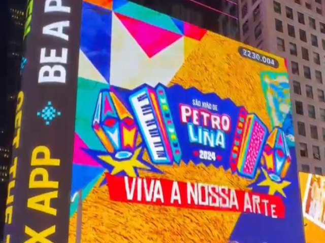 So Joo de Petrolina  apresentado em telo da Times Square, em Nova Iorque