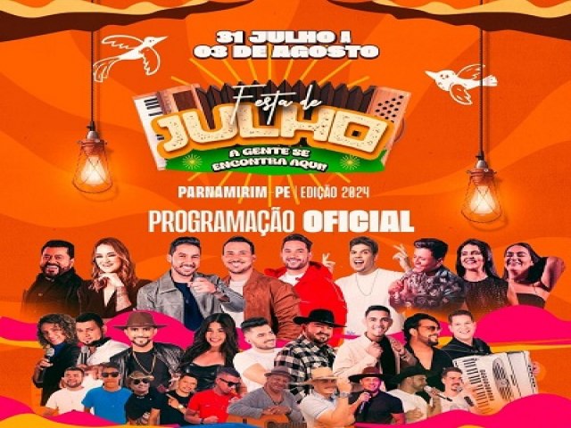 Confira a programao completa da Festa de Julho de Parnamirim-PE