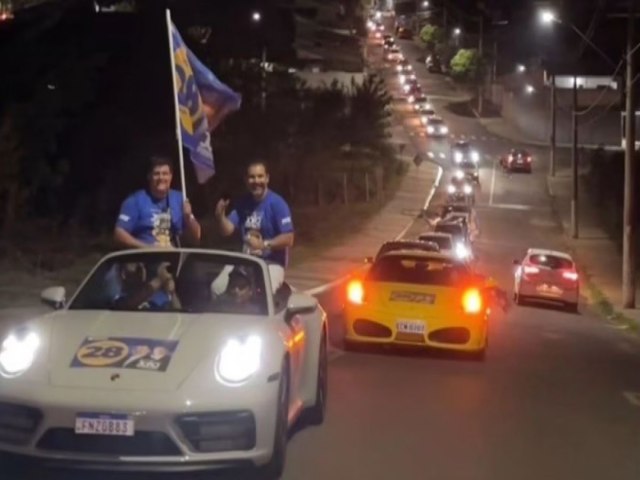 Candidato mais rico do Brasil faz carreata com helicptero e Porsche