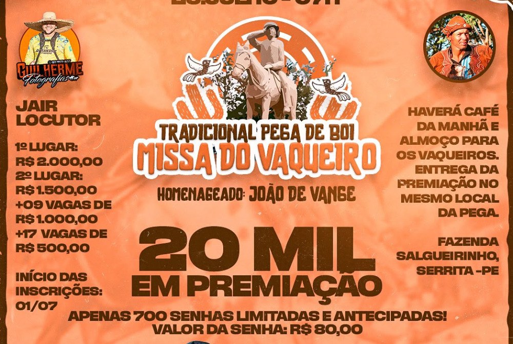 Serrita: Tradicional Pega de Boi da Missa do Vaqueiro tem mais de R$ 20 mil em premia��o este ano