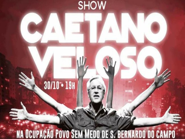 Justiça proíbe show de Caetano Veloso em ocupação do MTST no ABC