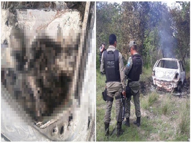 Corpo carbonizado é encontrado dentro de carro incendiado no Piauí