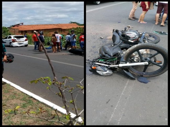 Motociclista fica ferido após colidir em carro na Av. Maranhão em THE