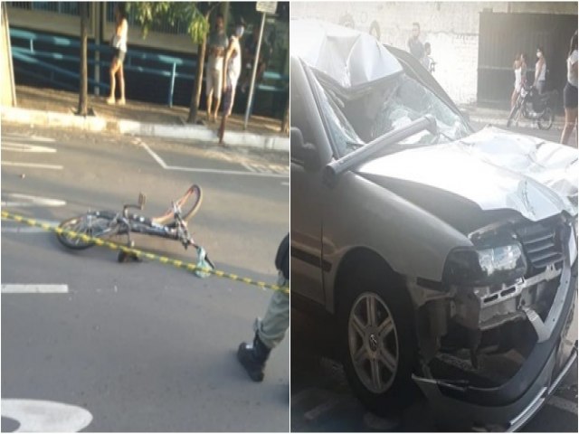 Ciclista morre após ser atropelado por carro em alta velocidade em Teresina