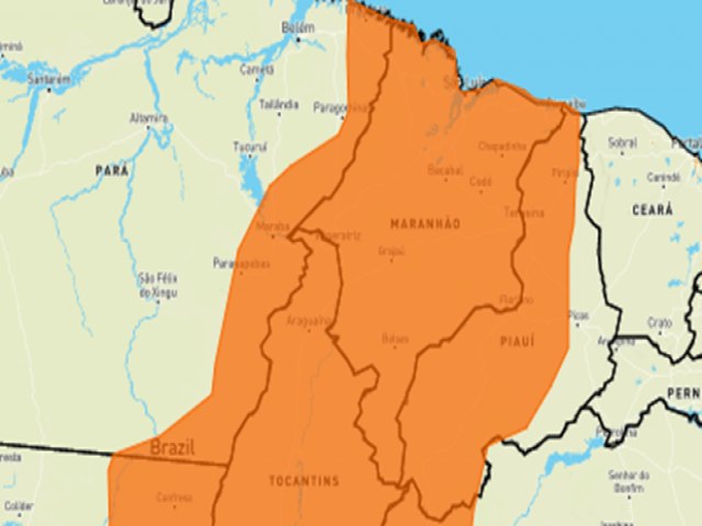 Piauí está em alerta laranja para chuvas intensas, diz aviso do INMET