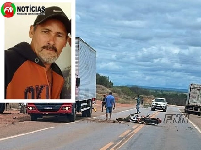 Motociclista de 49 anos morre após colidir na traseira de caminhão na BR-407