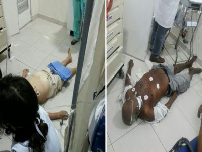 Pacientes são flagrados sendo atendidos no chão do setor de emergência do Procape