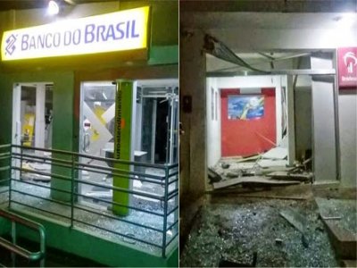 Assaltantes explodem caixas eletrônicos do Banco do Brasil e do Bradesco em Machados-PE