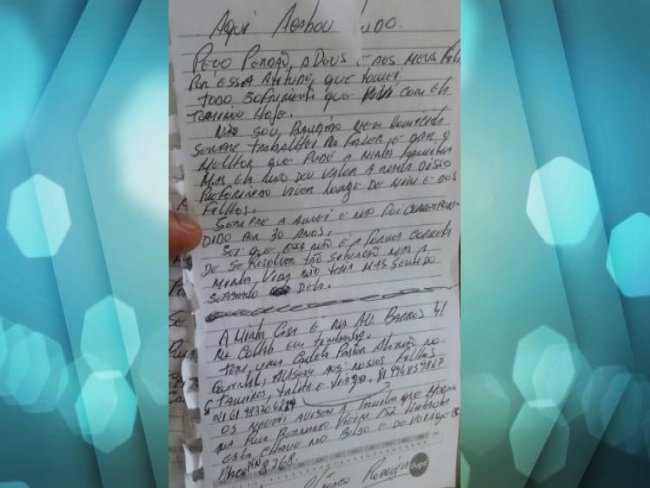 Suspeito de matar ex-esposa diz motivo em carta antes de morrer