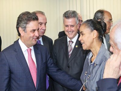 Marina Silva anuncia seu apoio formal à candidatura de Aécio Neves à presidência