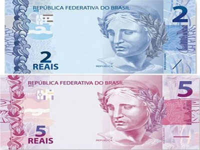 Banco Central lanar notas de R$ 2 e R$ 5 da nova famlia do Real