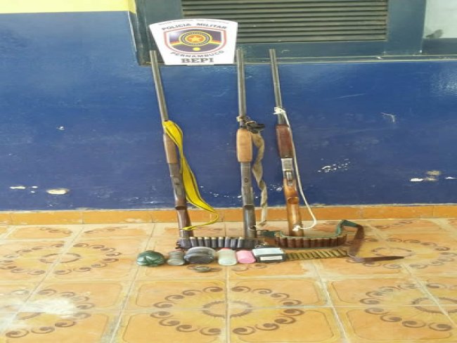 Polcia apreende armas de fogo na zona rural de Serrita