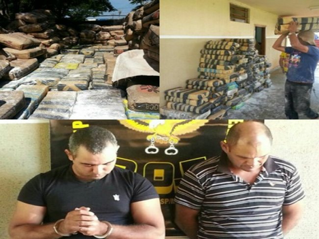 A maior apreenso de drogas - Policiais do DOF prenderam duas pessoas e 10.000 kg de maconha