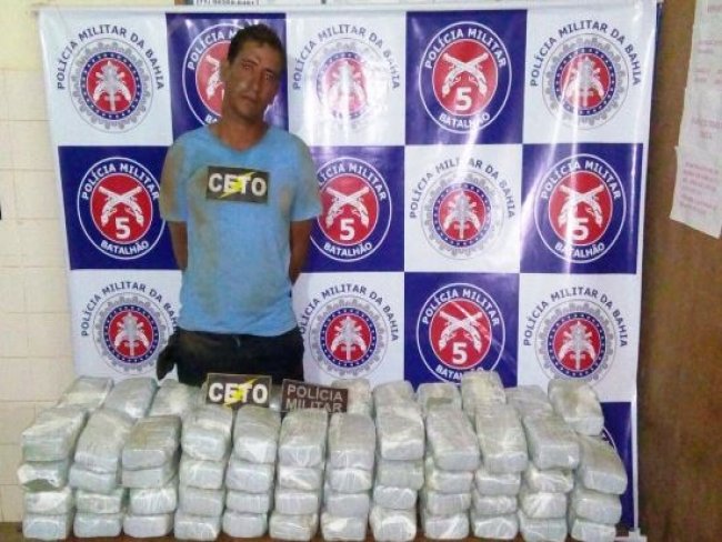 Elemento com passagens por furto e trfico em PE  preso com 100kg de maconha em Euclides da Cunha-BA