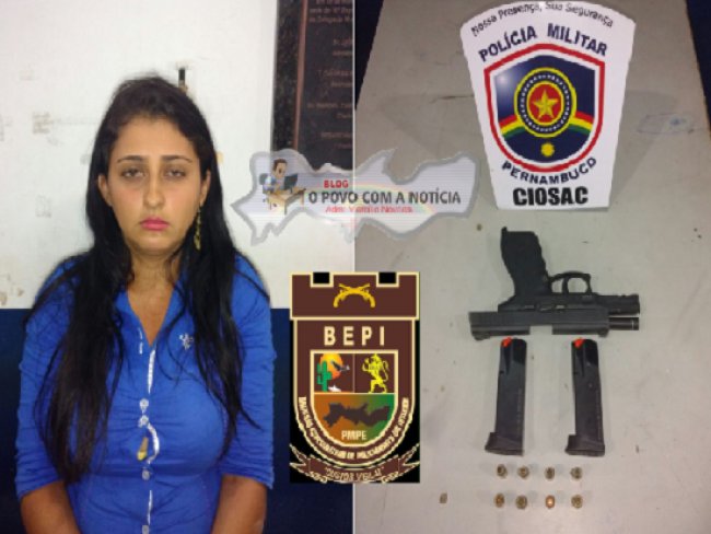 Mulher  presa portando pistola .40 em Serra Talhada, no Serto do Paje