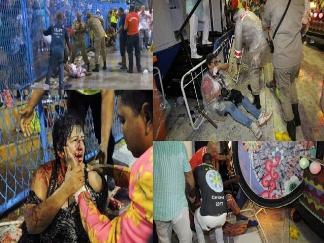 Carnaval: Acidente grave com carro alegrico deixa 20 feridos na Sapuca