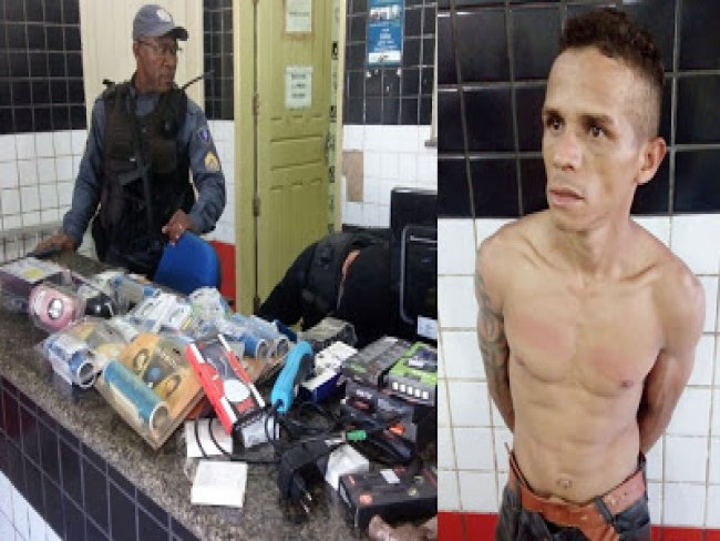 Polcia Militar detm homem que praticou furto em comrcio e que j havia cometido o mesmo crime no SAMU de Bacabal